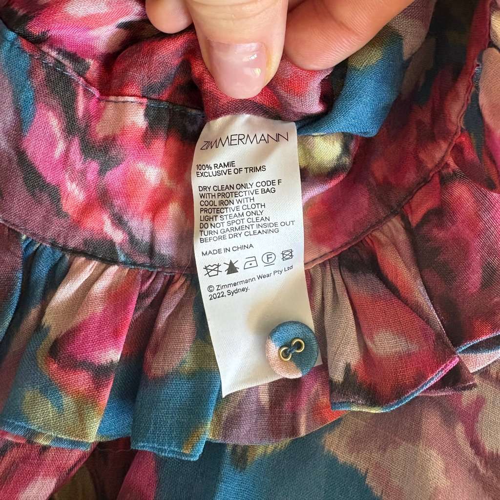 Zimmermann Floral blouse MultiColor Linen Never worn, with tag - Model View