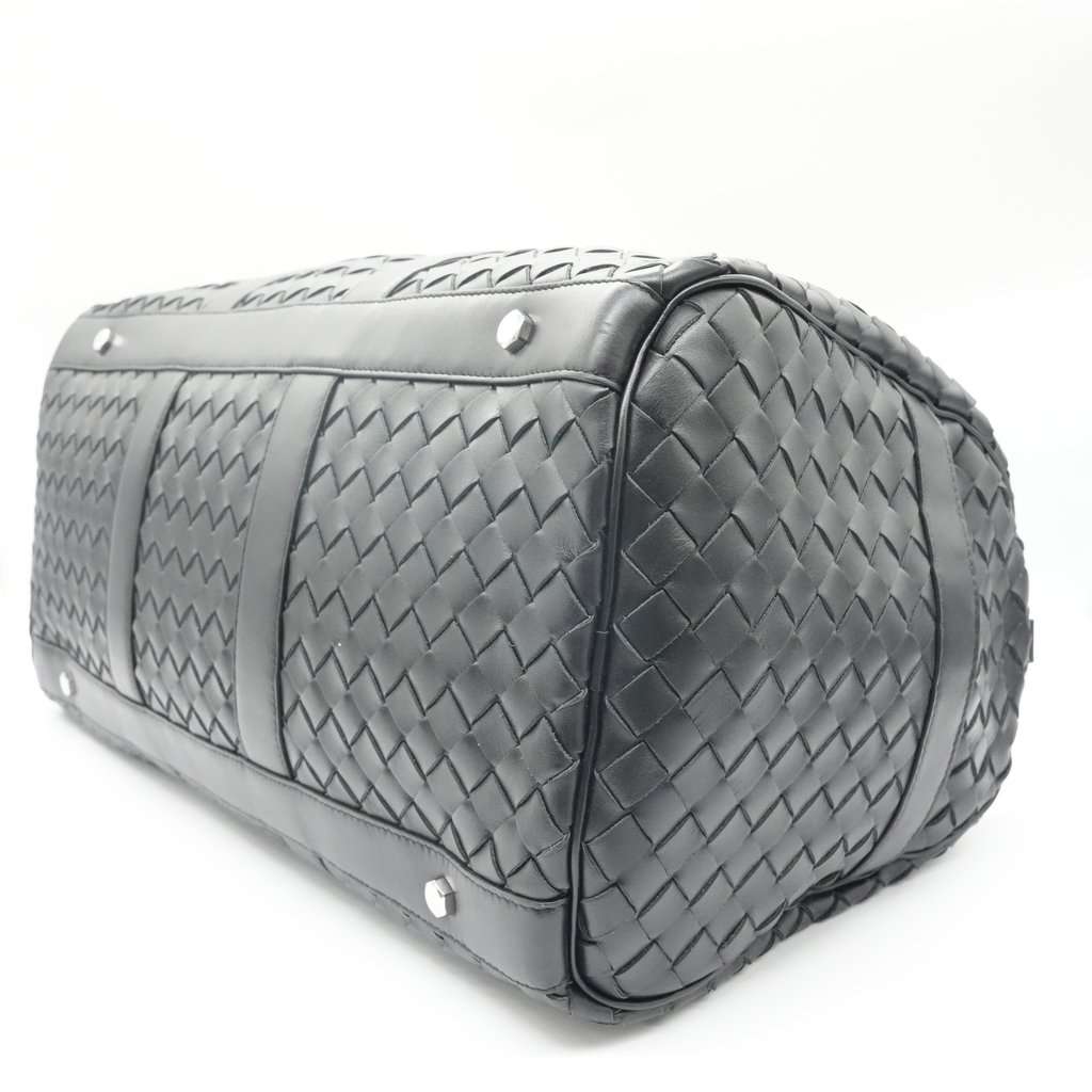 Bottega Veneta Intrecciato Duffle Bag Black Black Leather Good - Inside View