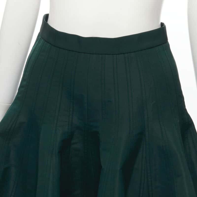 Alexander McQueen Panelled Flared Skirt Green Polyester Never worn - Back View