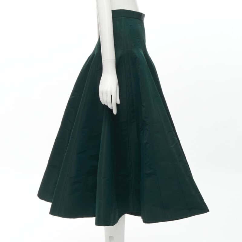 Alexander McQueen Panelled Flared Skirt Green Polyester Never worn - Model View