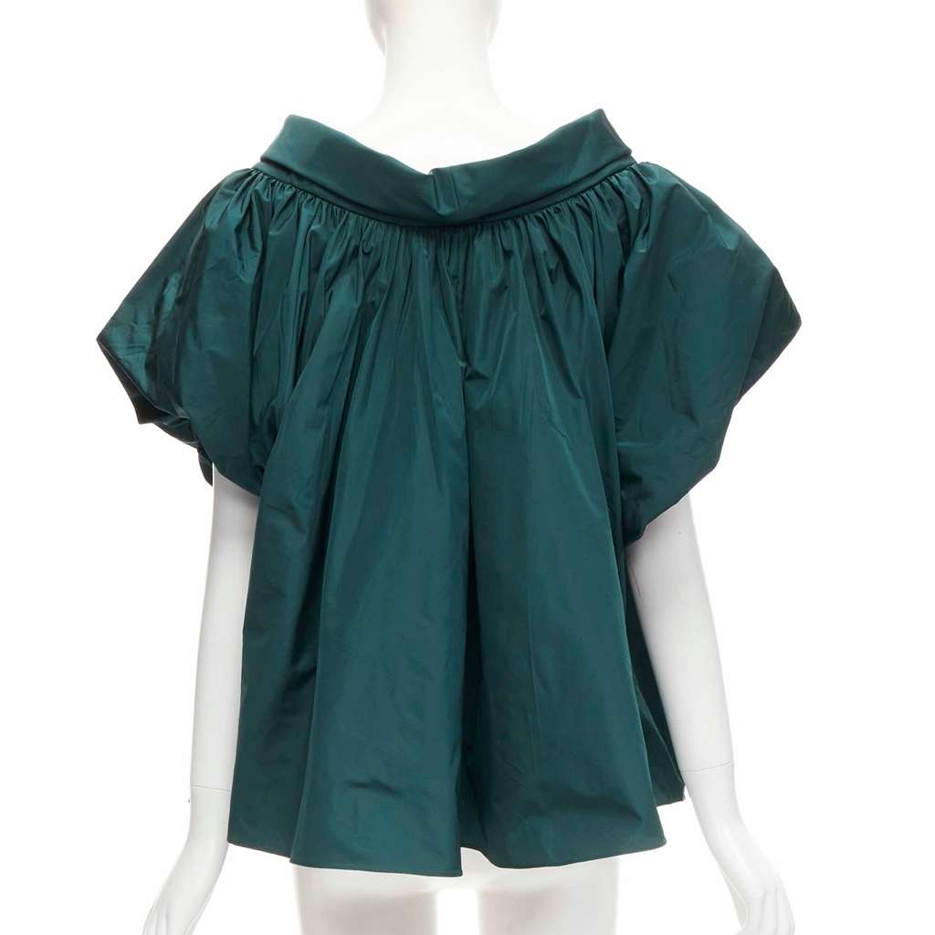 Alexander McQueen Puff Sleeve Top Green Polyester Never worn - Model View