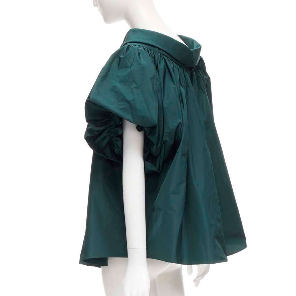 Alexander McQueen Puff Sleeve Top Green Polyester Never worn - Box View