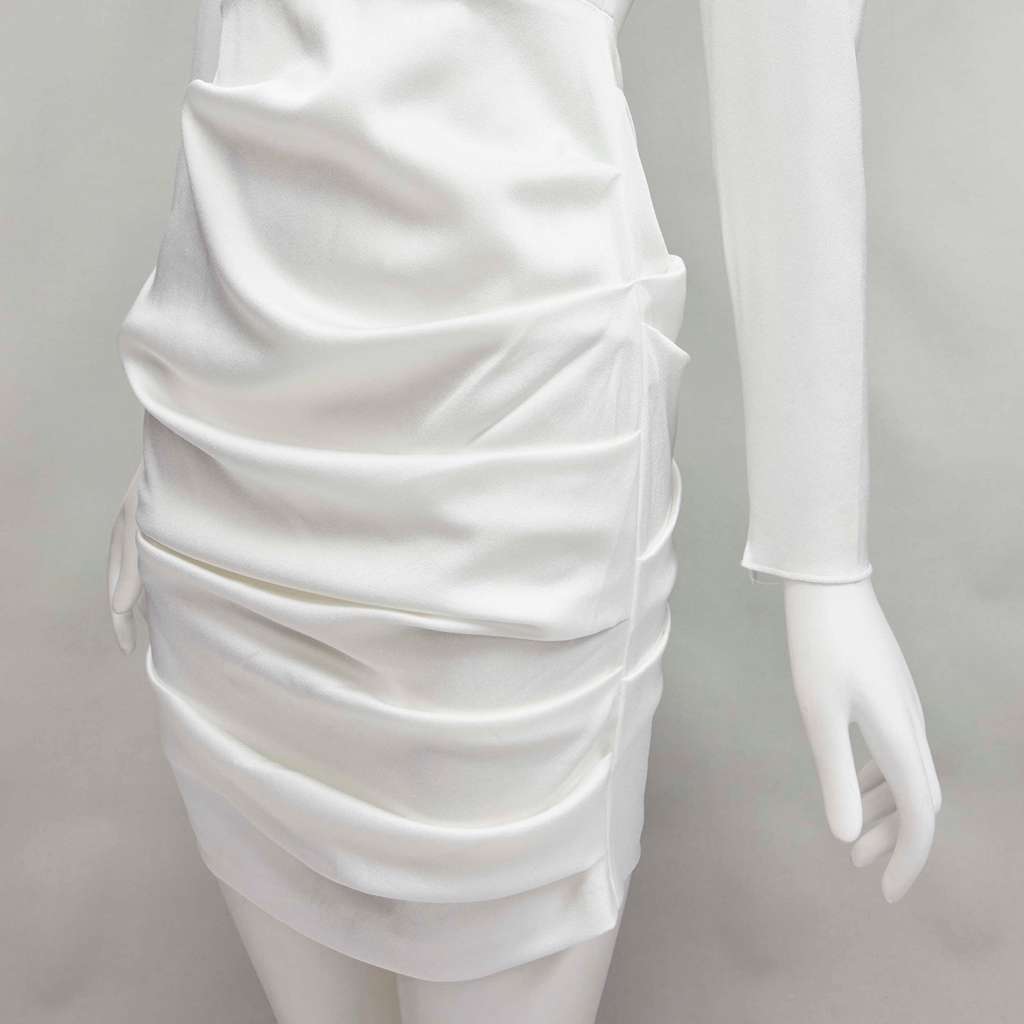 Alex Perry White Satin Cocktail Dress White Never worn - Back View