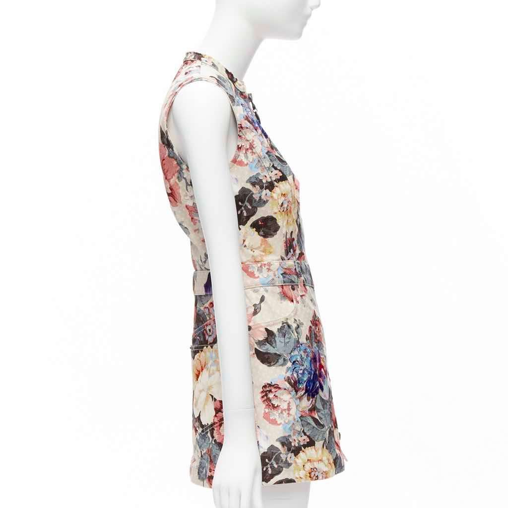 Louis Vuitton Floral Denim Dress Pink Cotton Never worn - Model View