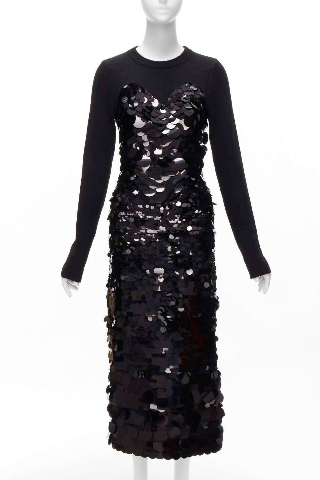 Altuzarra Gradient Cocktail Dress Black Wool Very good - Front View