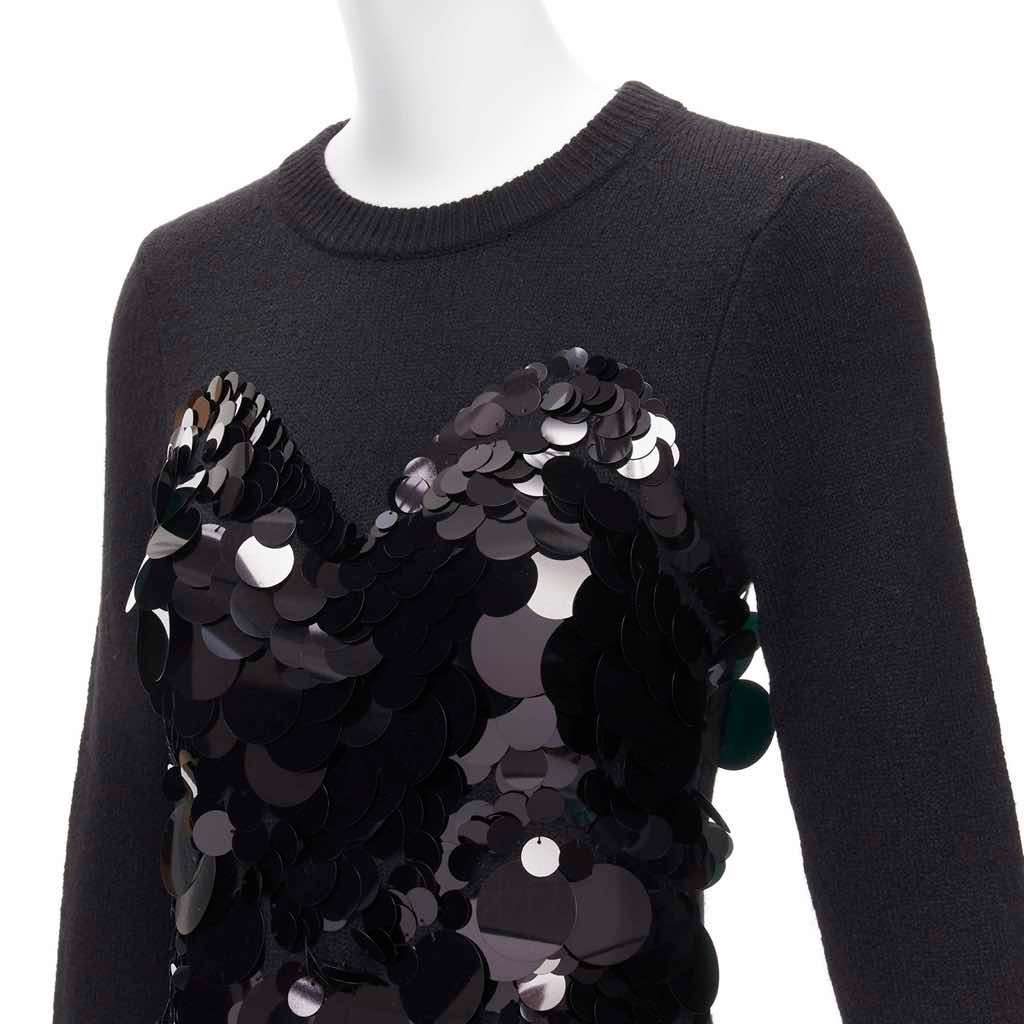 Altuzarra Gradient Cocktail Dress Black Wool Very good - Back View