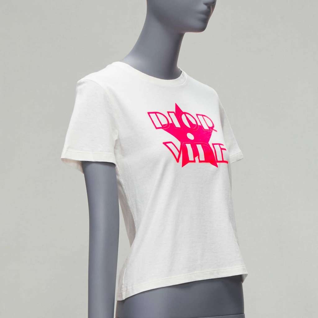 Christian Dior Star Logo T-Shirt Pink Cotton Never worn - Inside View
