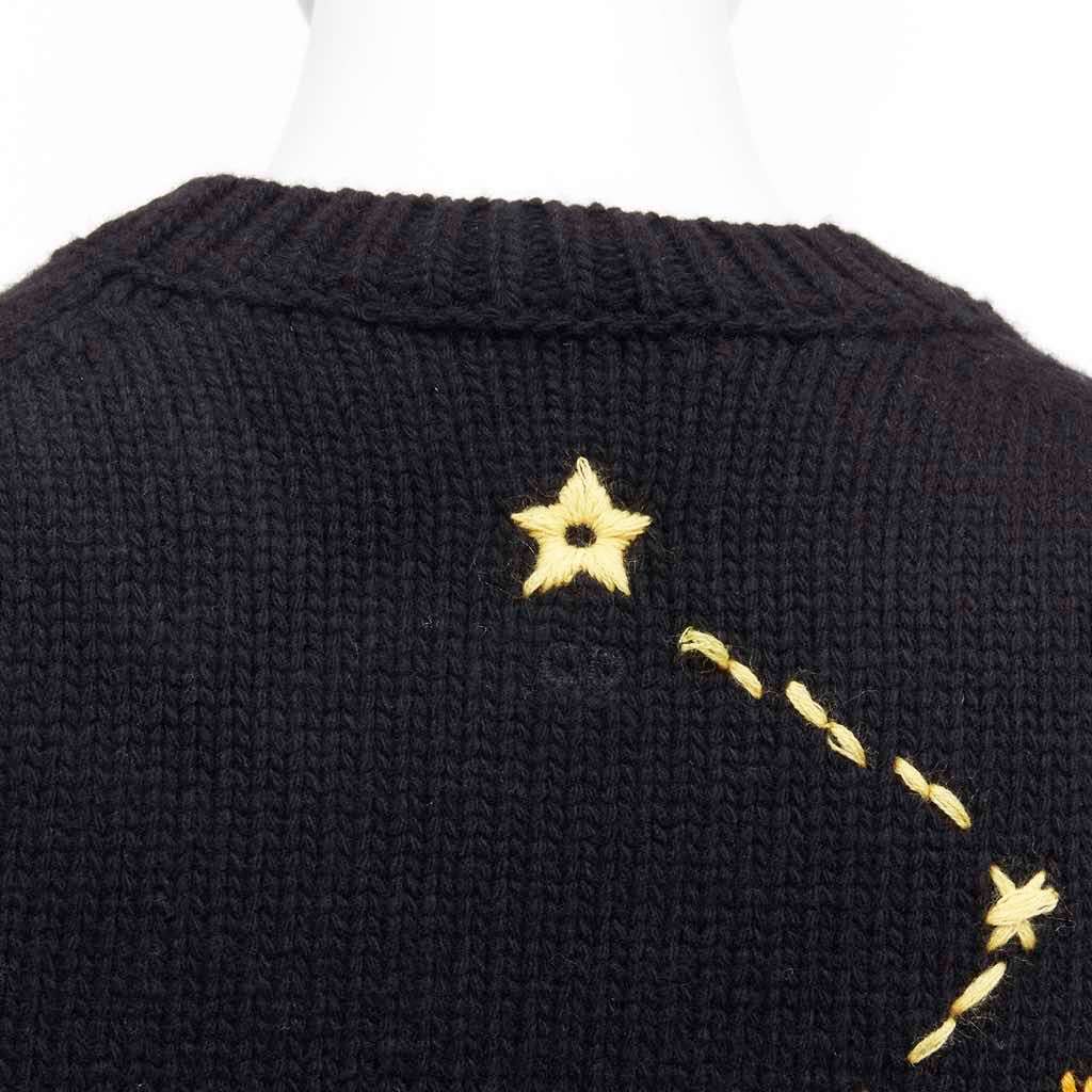 Christian Dior Zodiac Cropped Sweater Black Wool Never worn - Back View