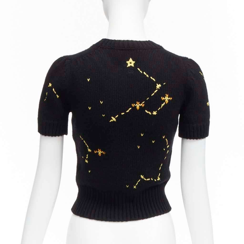 Christian Dior Zodiac Cropped Sweater Black Wool Never worn - Box View