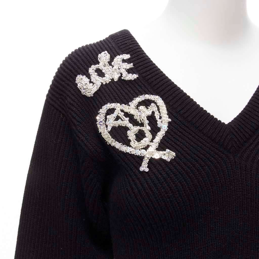 Alexander McQueen Logo Peplum Sweater Black Wool Never worn - Back View