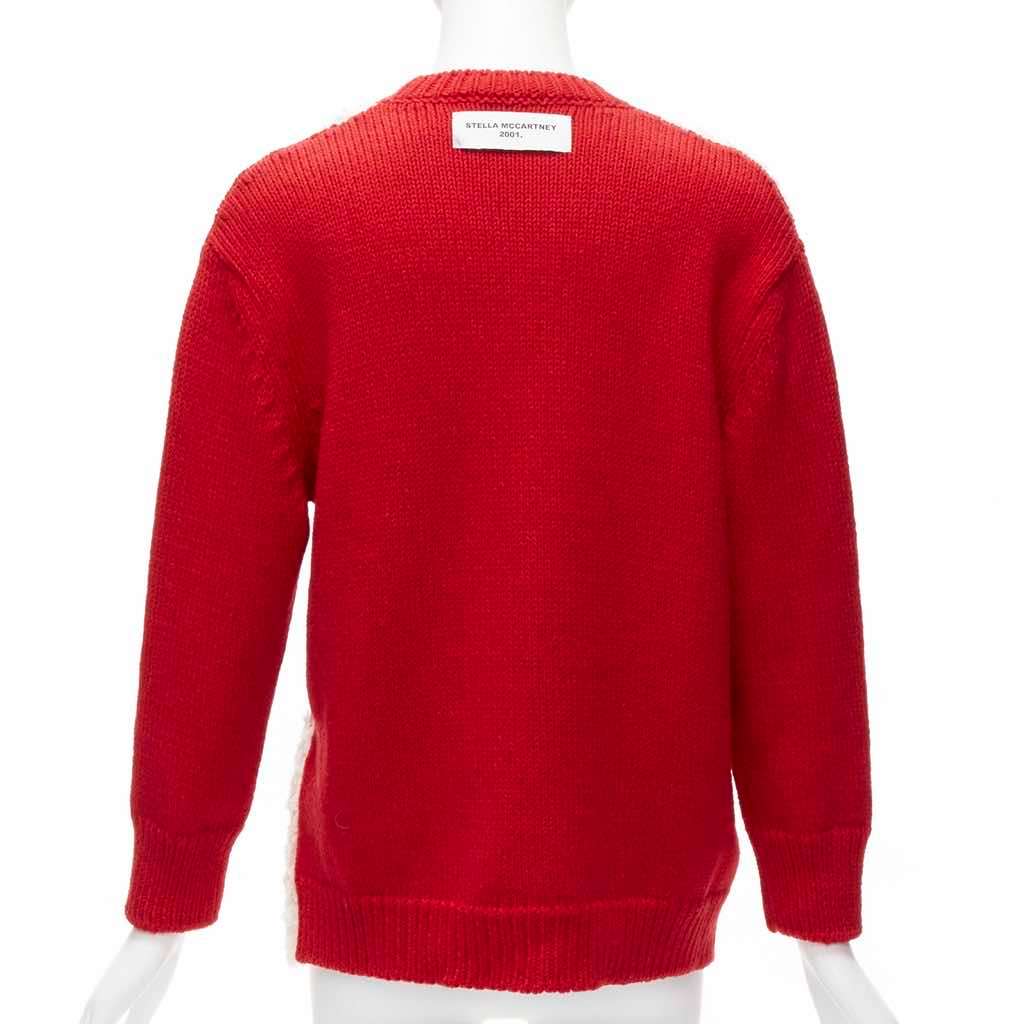Stella McCartney Bunny Textured Sweater Red Wool Never worn - Box View