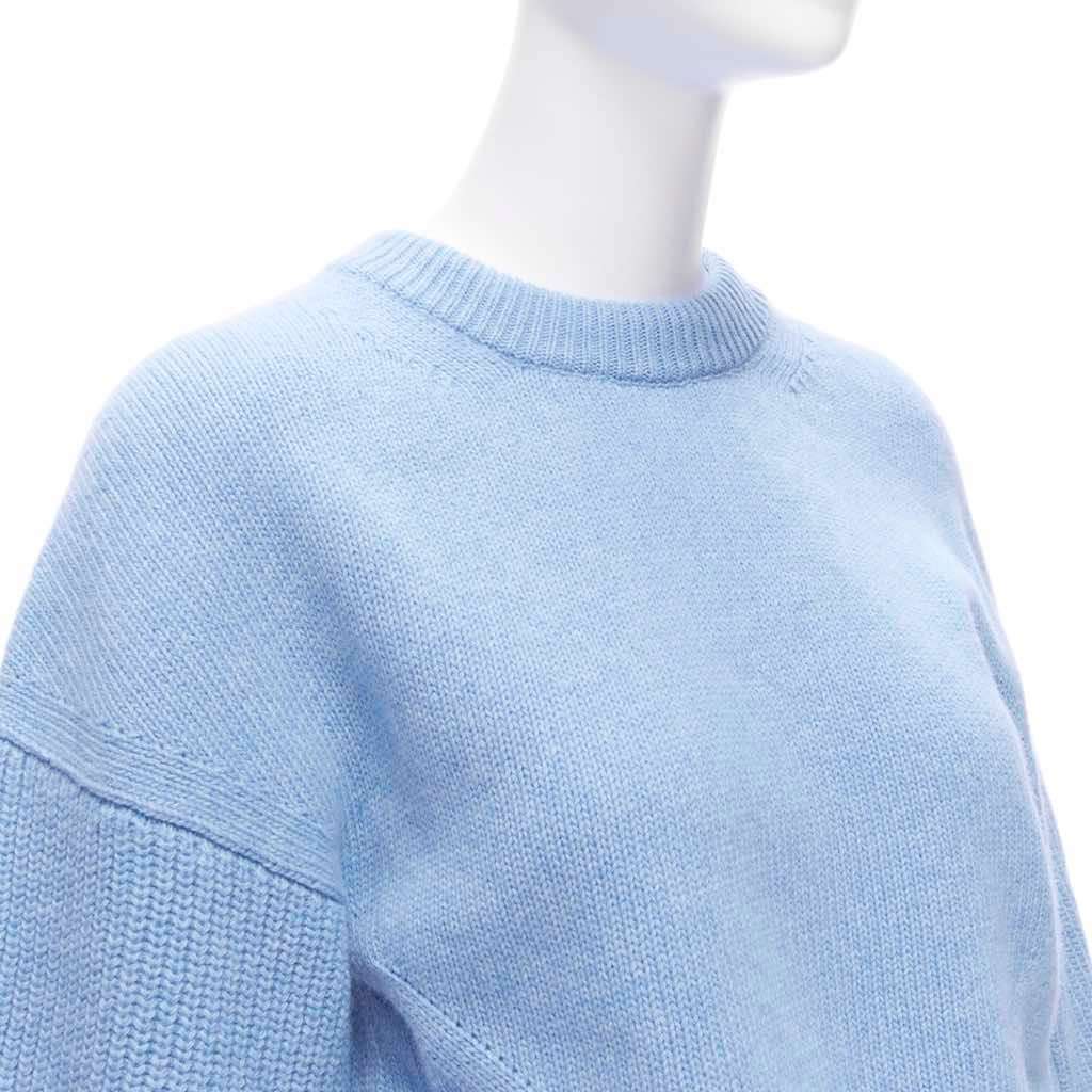 Alexander McQueen Speckled Cropped Sweater Blue Wool Never worn - Back View