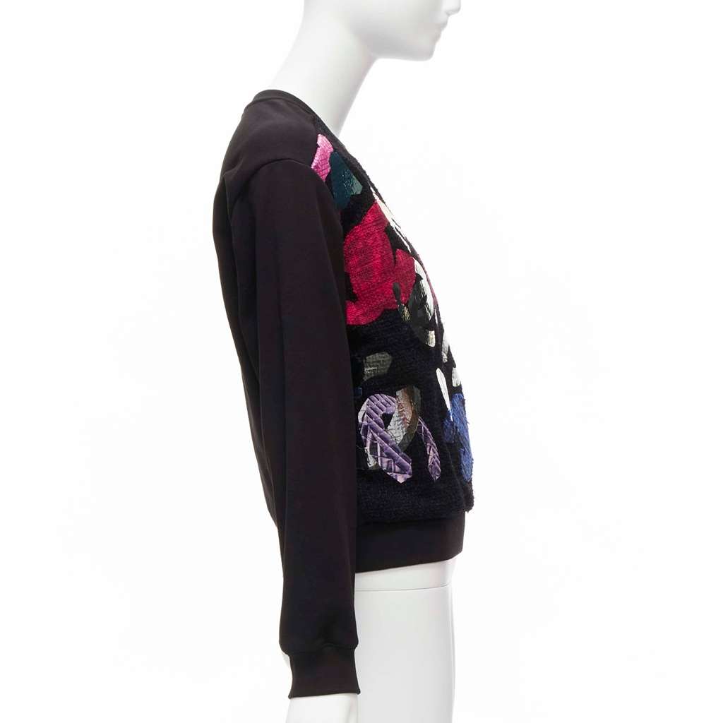 Chanel Metallic Graphic Sweater Black Cotton Never worn - Model View