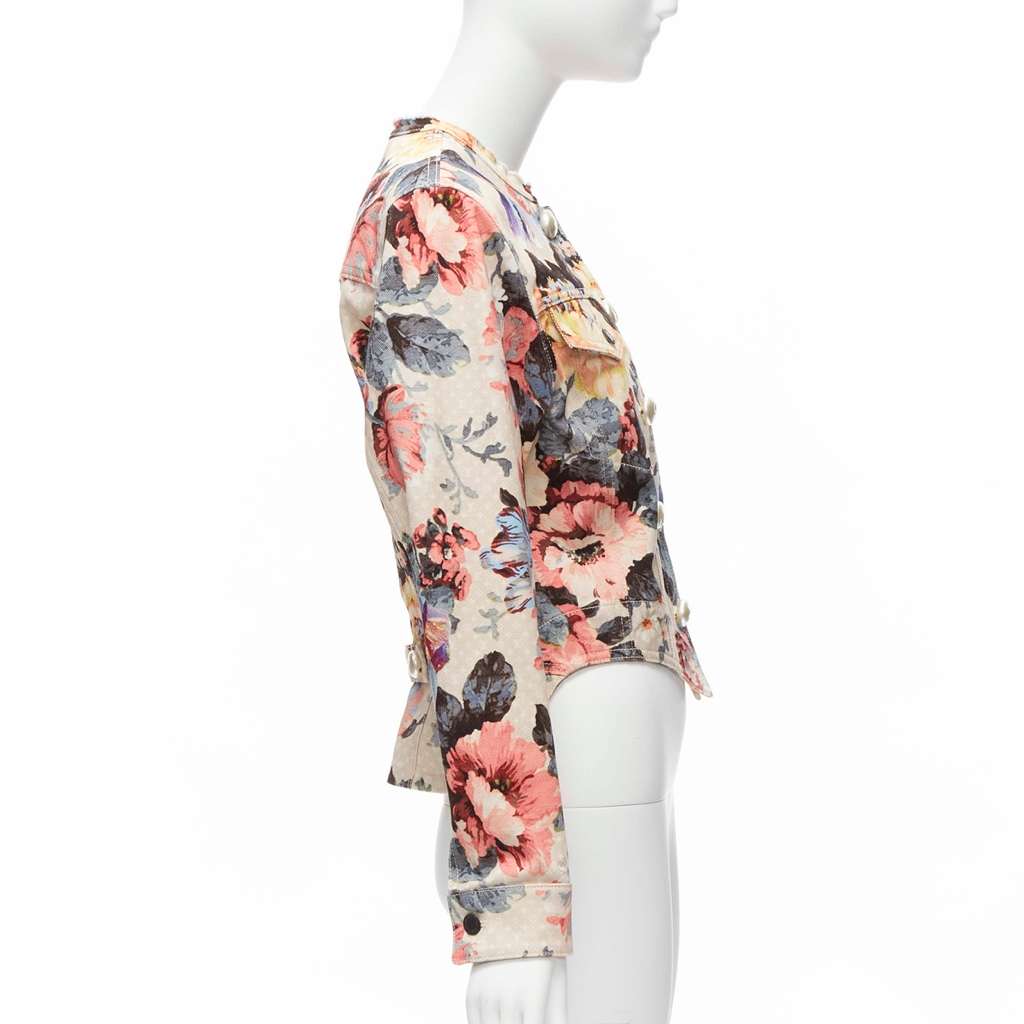 Louis Vuitton Vintage Flower Cropped Jacket Pink Cotton Never worn - Box View