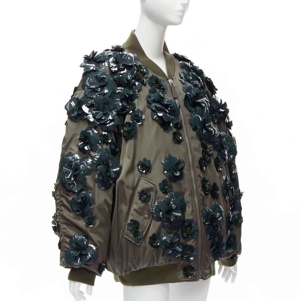 Prada Green Nylon Oversized Bomber Green Very good - Inside View