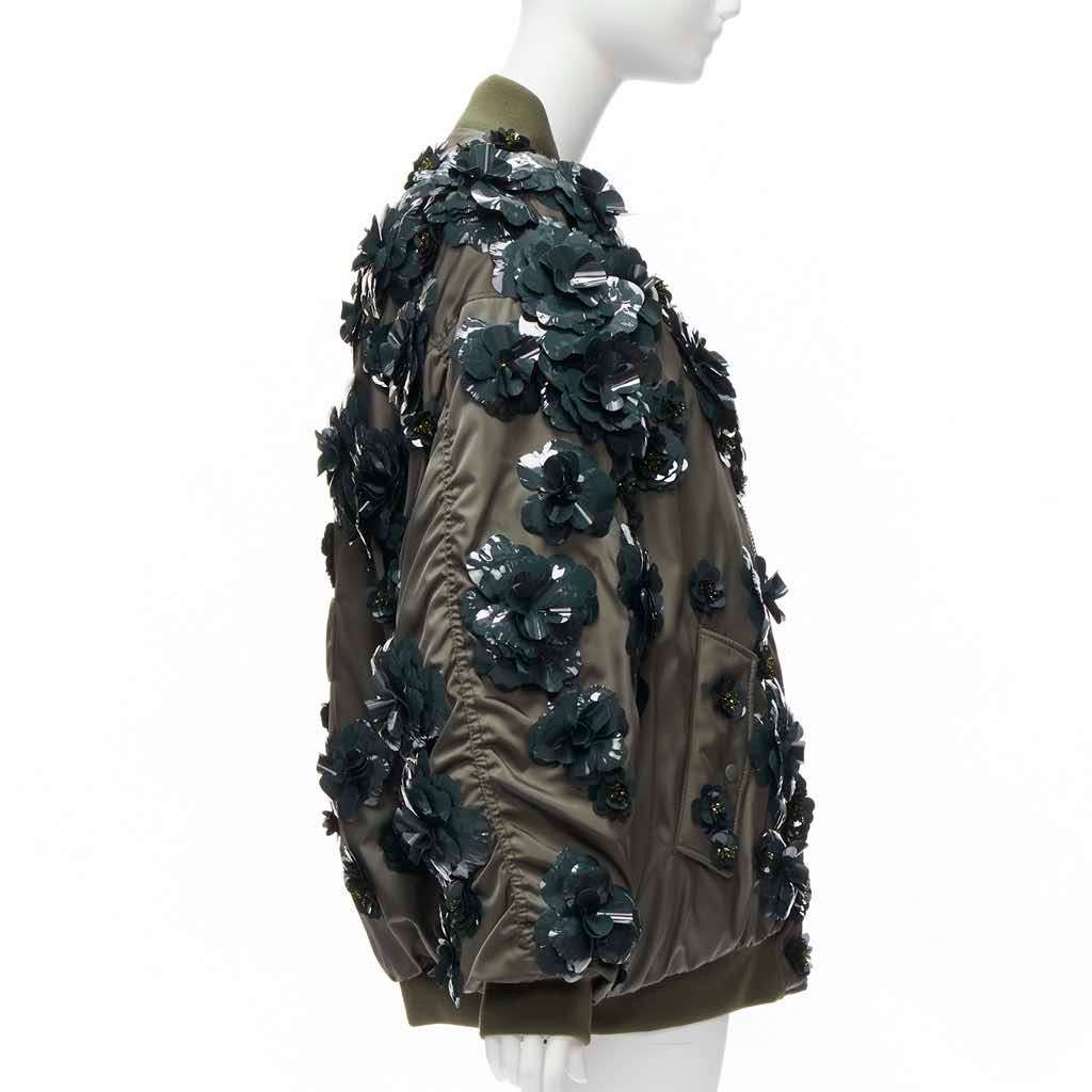 Prada Green Nylon Oversized Bomber Green Very good - Model View