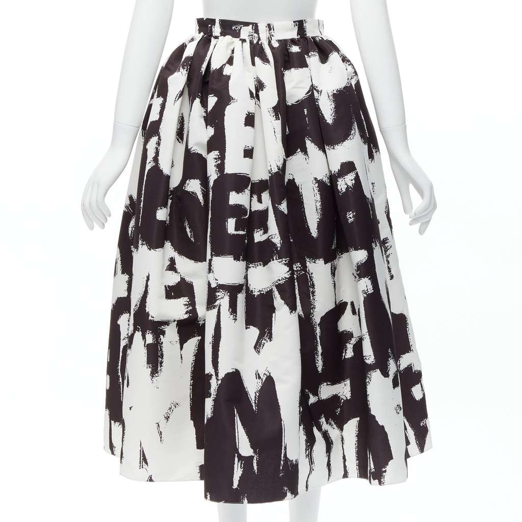 Alexander McQueen Graffiti Flared Skirt Black Polyester Never worn - Box View