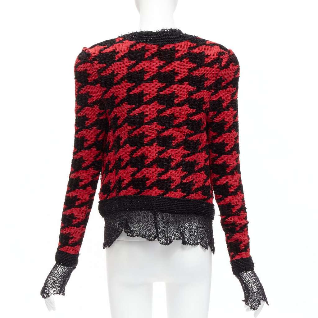 Balmain Houndstooth Mesh Jacket Black Viscose Never worn - Box View