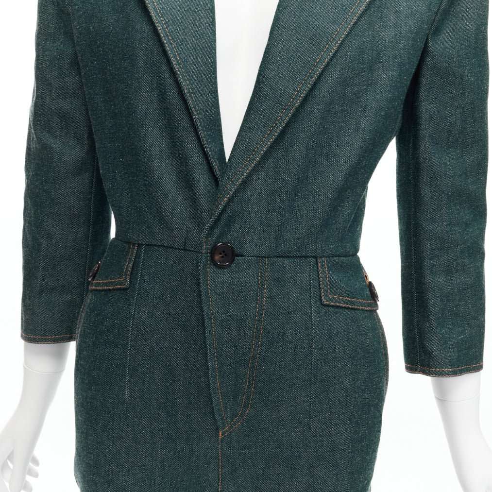 Saint Laurent Denim Shoulder Jumpsuit Blue Never worn - Back View