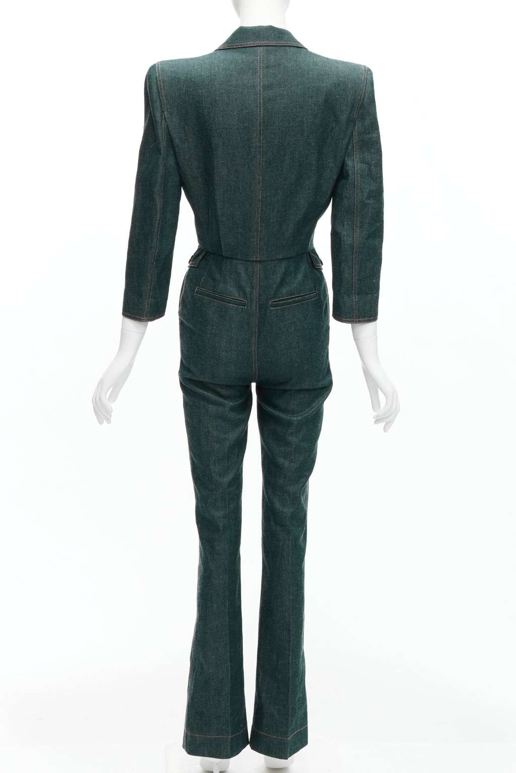 Saint Laurent Denim Shoulder Jumpsuit Blue Never worn - Box View