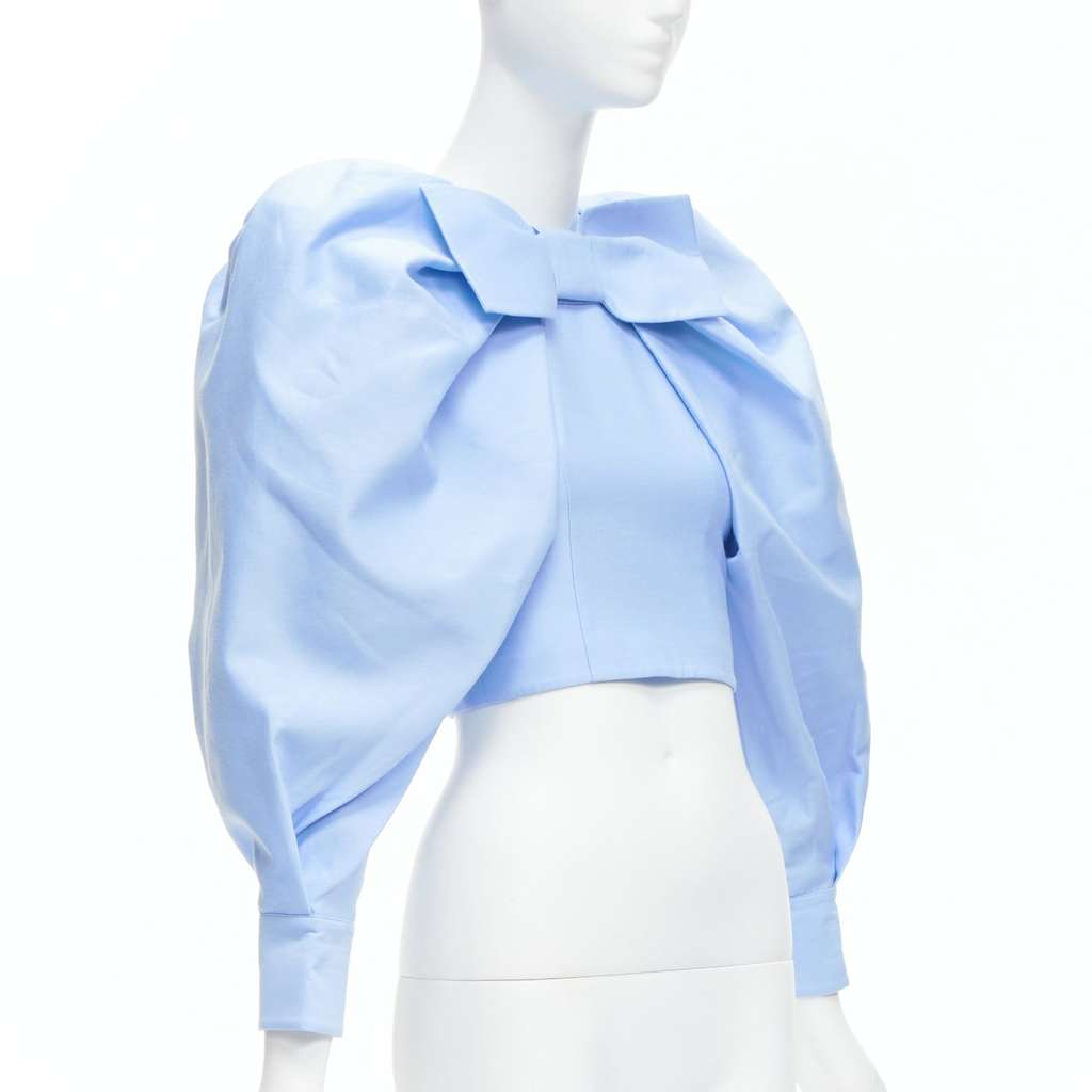 Shushu Tong Bow Puff Top Blue Cotton Very good condition - Inside View