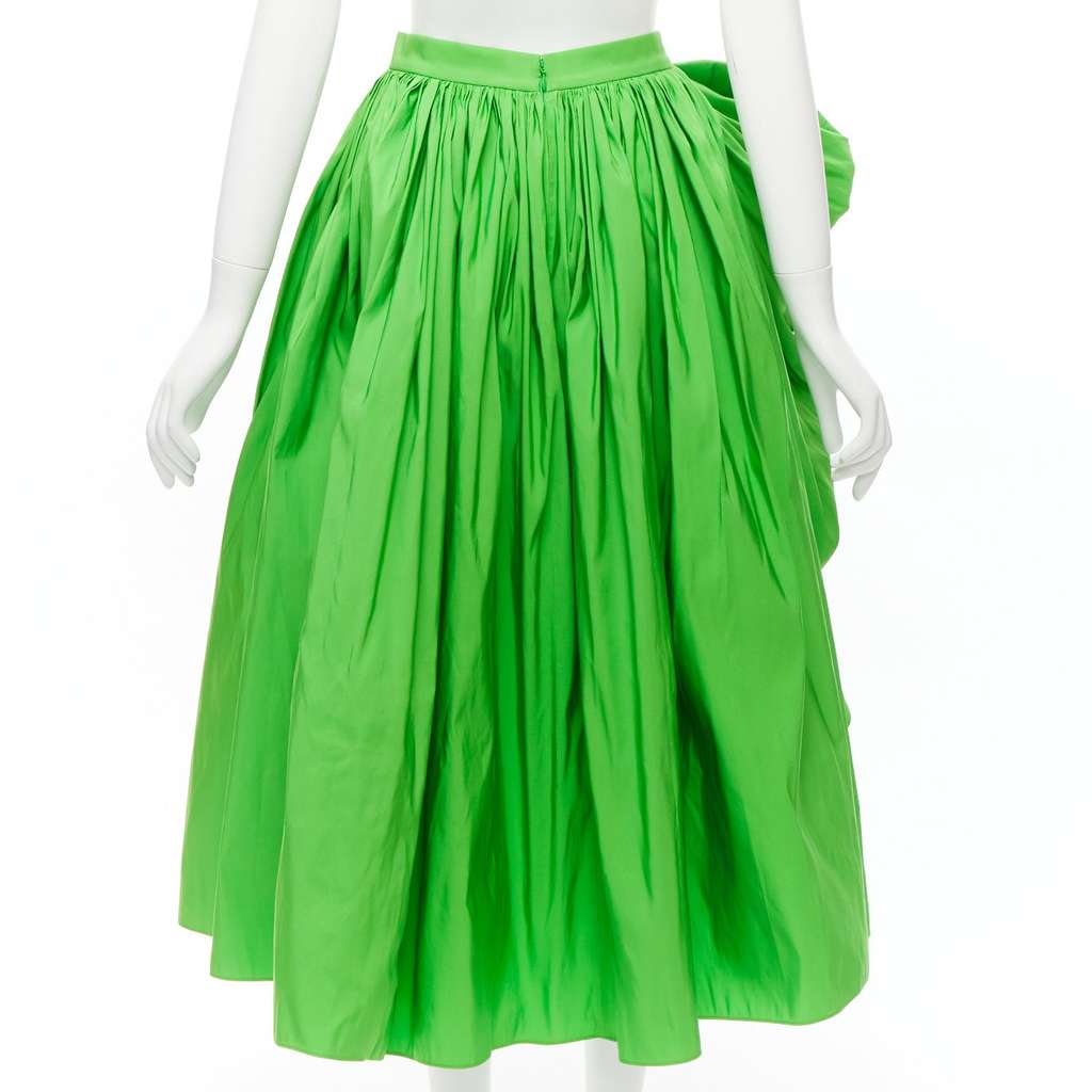 Alexander McQueen Bow Detail Skirt Green Polyester Never worn - Box View