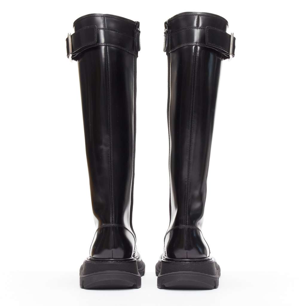 Alexander McQueen Tread Black Leather Very good - Box View