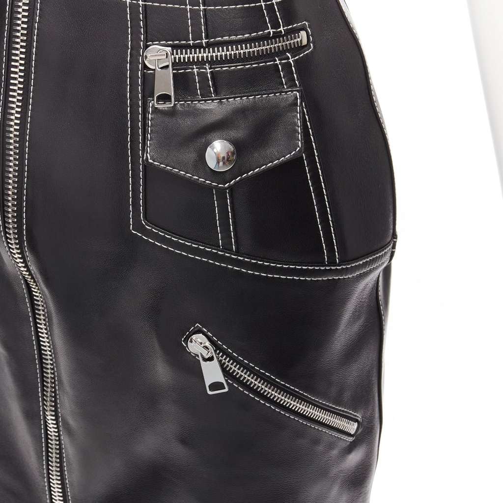 Alexander McQueen Biker Zip Skirt Black Leather Never worn - Back View