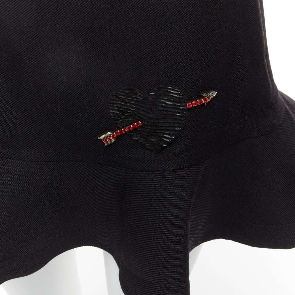 Valentino Garavani Bead Heart Shorts Black Wool Never worn - Back View