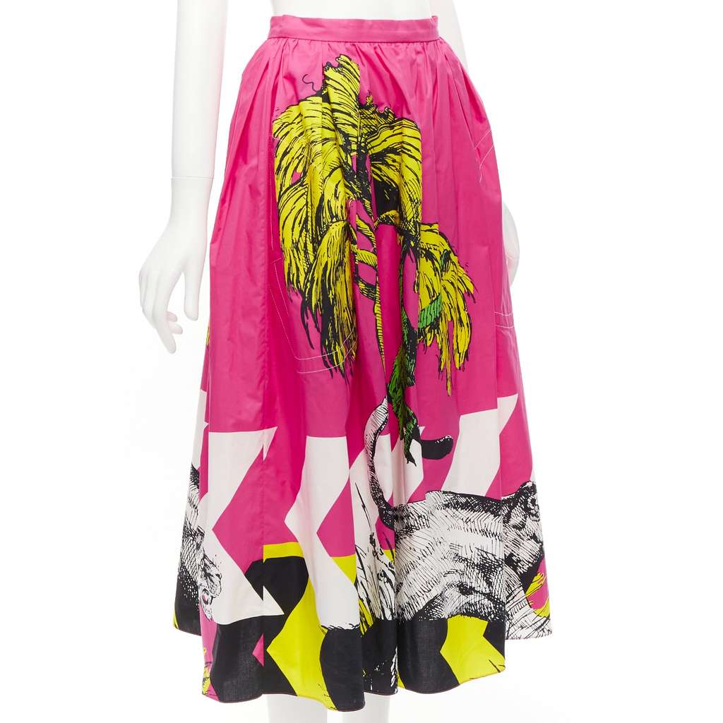 Christian Dior Tiger Graphic Skirt Pink Cotton Never worn - Inside View