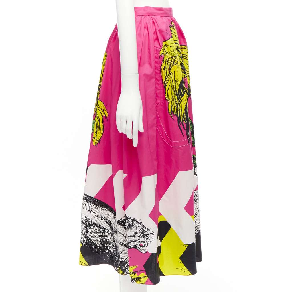 Christian Dior Tiger Graphic Skirt Pink Cotton Never worn - Model View