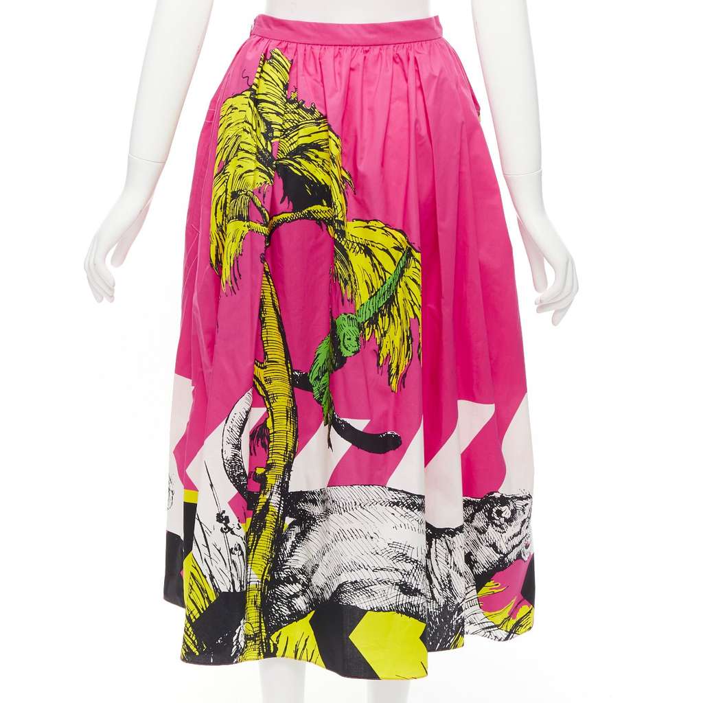 Christian Dior Tiger Graphic Skirt Pink Cotton Never worn - Box View