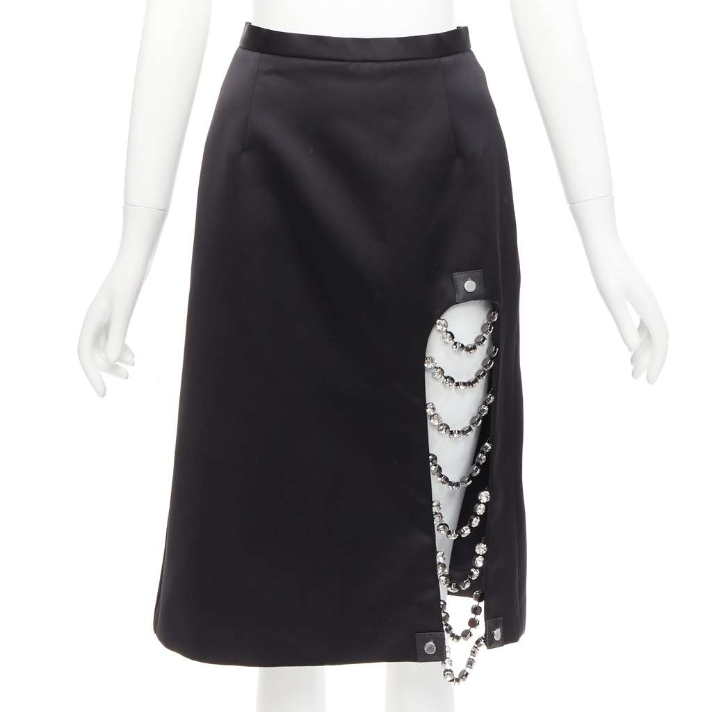 Christopher Kane Chain Slit Skirt Black Polyester Never worn - Front View