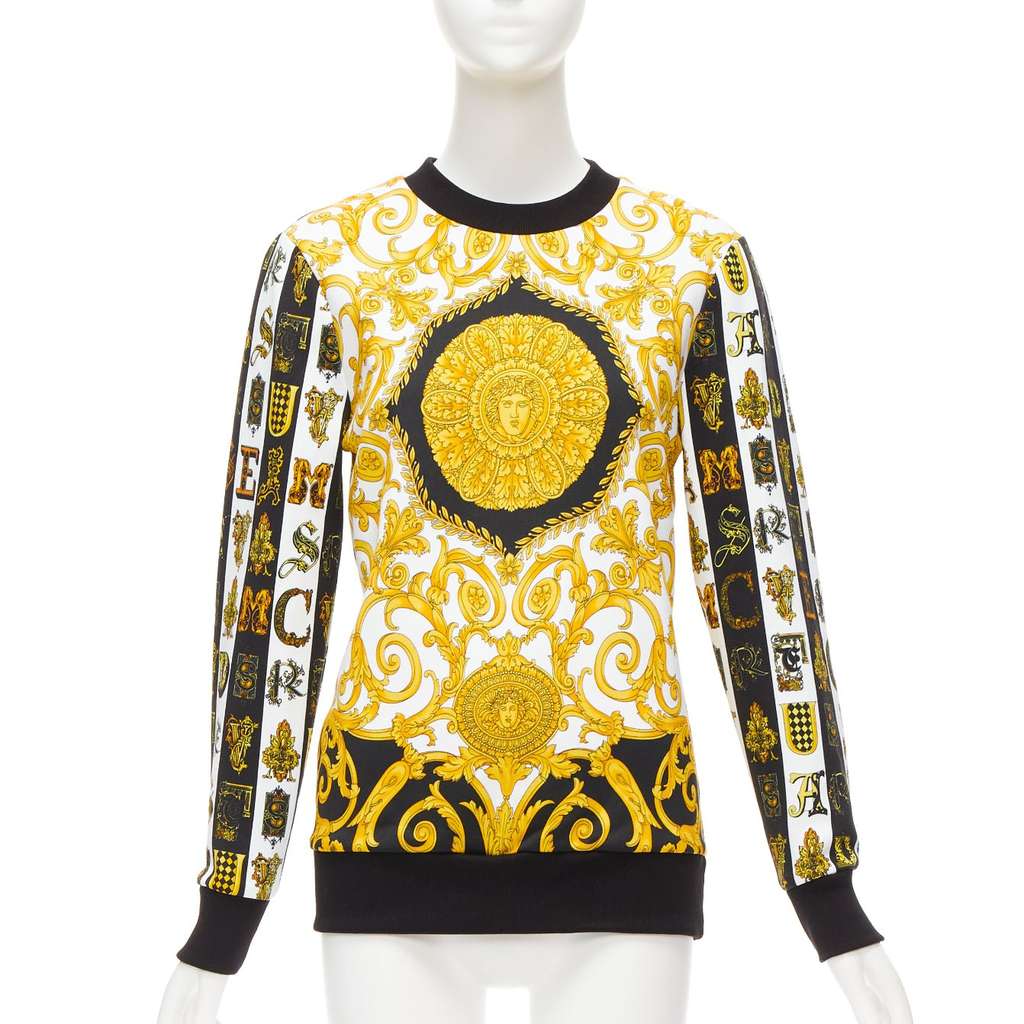 Versace Mixed Barocco Sweater Gold Cotton Very good - Front View