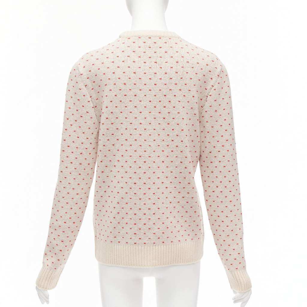 Gucci Fairisle Crest Sweater Beige Wool Never worn - Box View