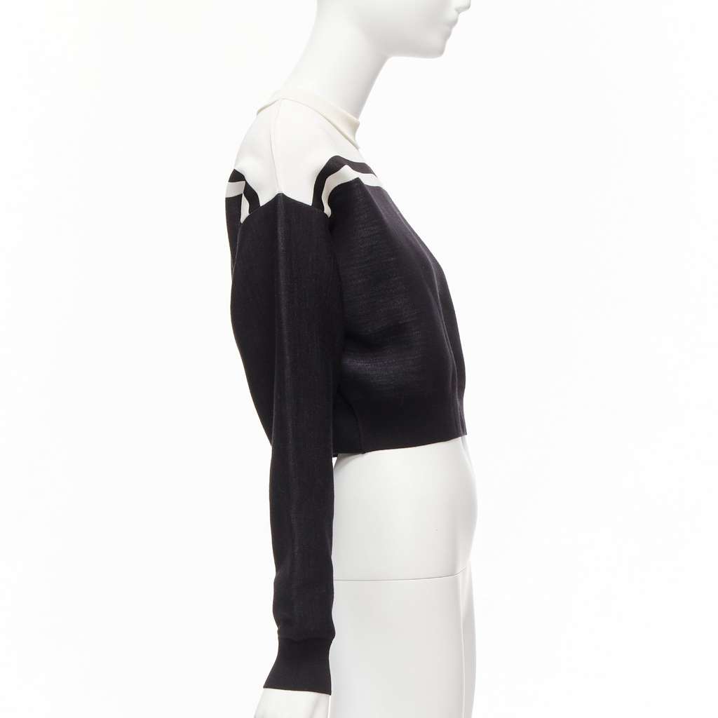 Louis Vuitton Floral Cropped Sweater Black Polyamide Never worn, with tag - Model View