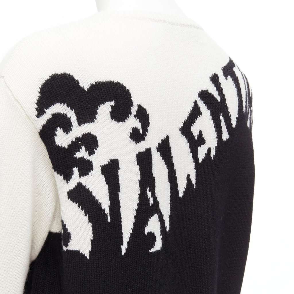 Valentino Garavani Waves Graphic Sweater Black Cashmere Never worn - Back View