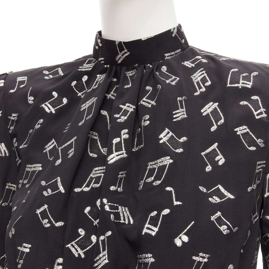Saint Laurent Musical Note Dress Black Silk Never worn - Back View