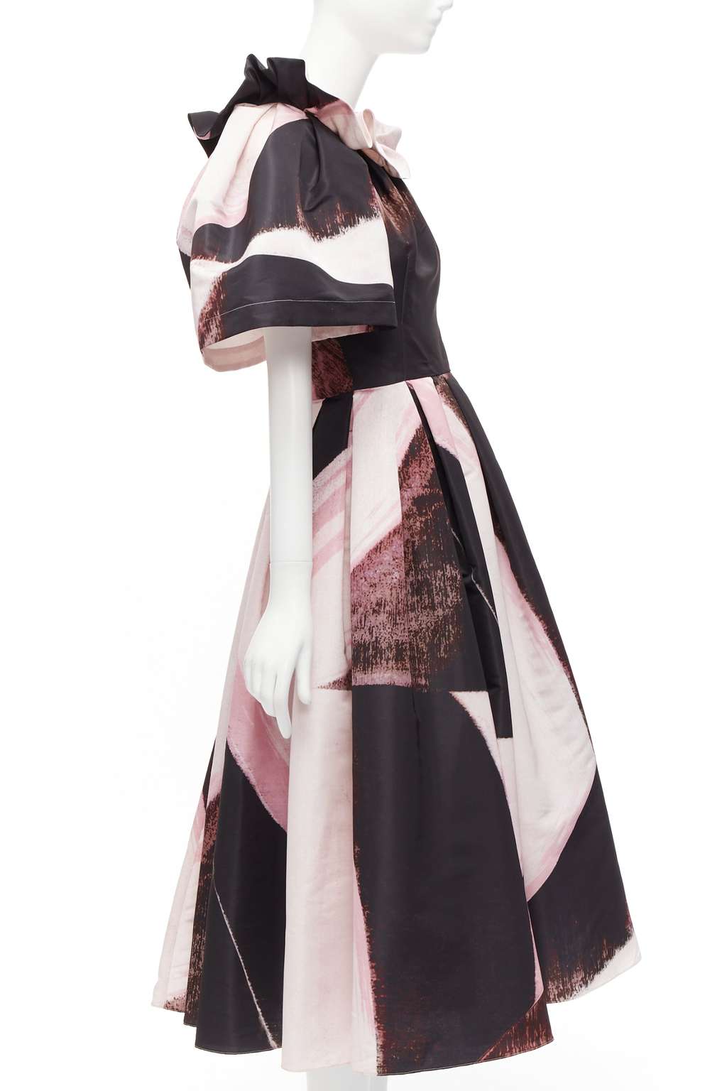 Alexander McQueen Brushstroke Gown Black Polyester Never worn - Model View