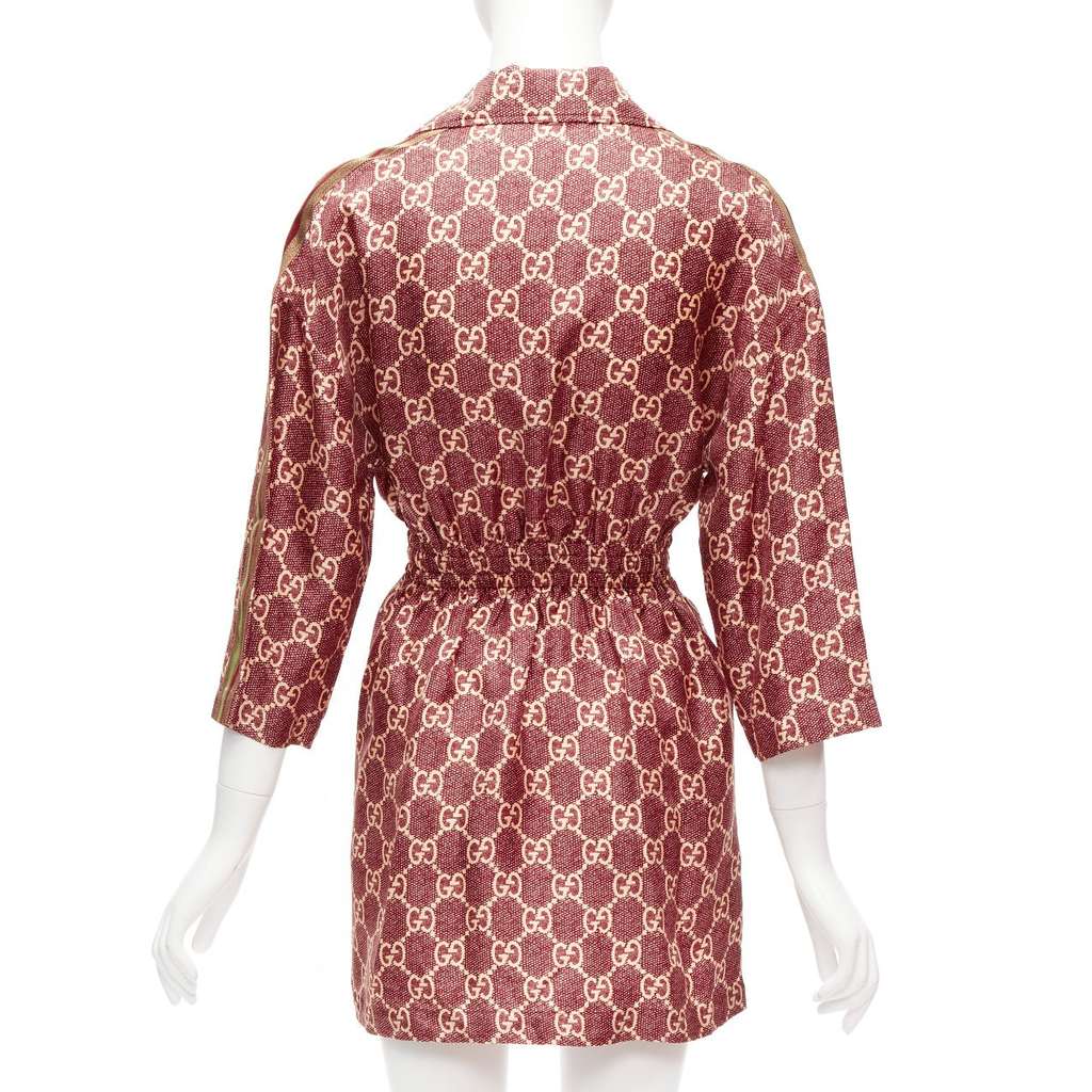 Gucci GG Monogram Dress Red Silk Very good - Box View