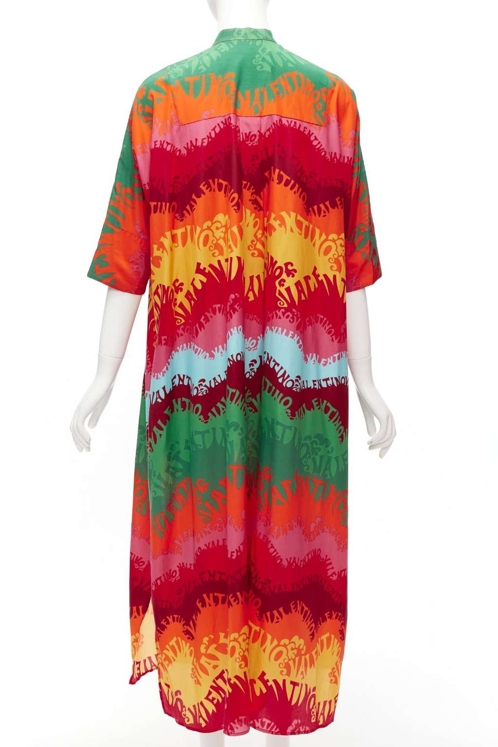 Valentino Garavani Rainbow Kaftan Dress MultiColor Silk Very good - Box View