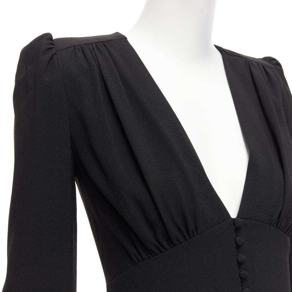 Saint Laurent Deep V Mini Dress Black Never worn - Back View