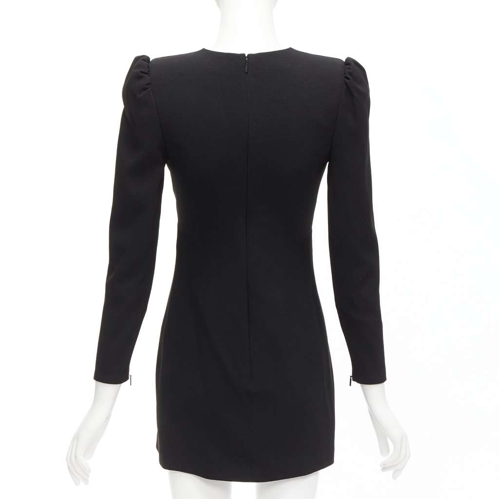 Saint Laurent Deep V Mini Dress Black Never worn - Box View