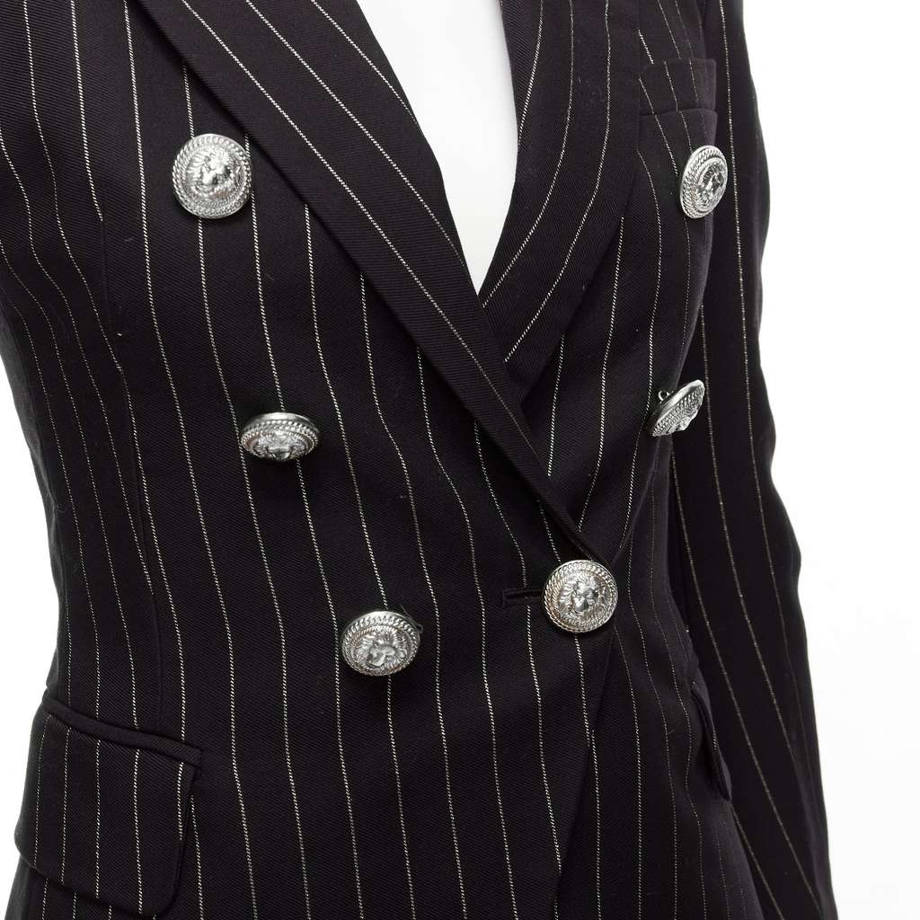 Balmain Gold Striped Blazer Black Cotton Never worn - Back View