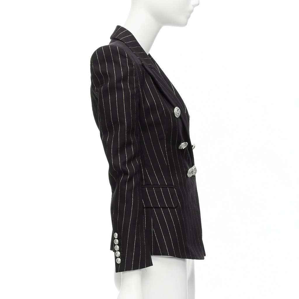 Balmain Gold Striped Blazer Black Cotton Never worn - Box View