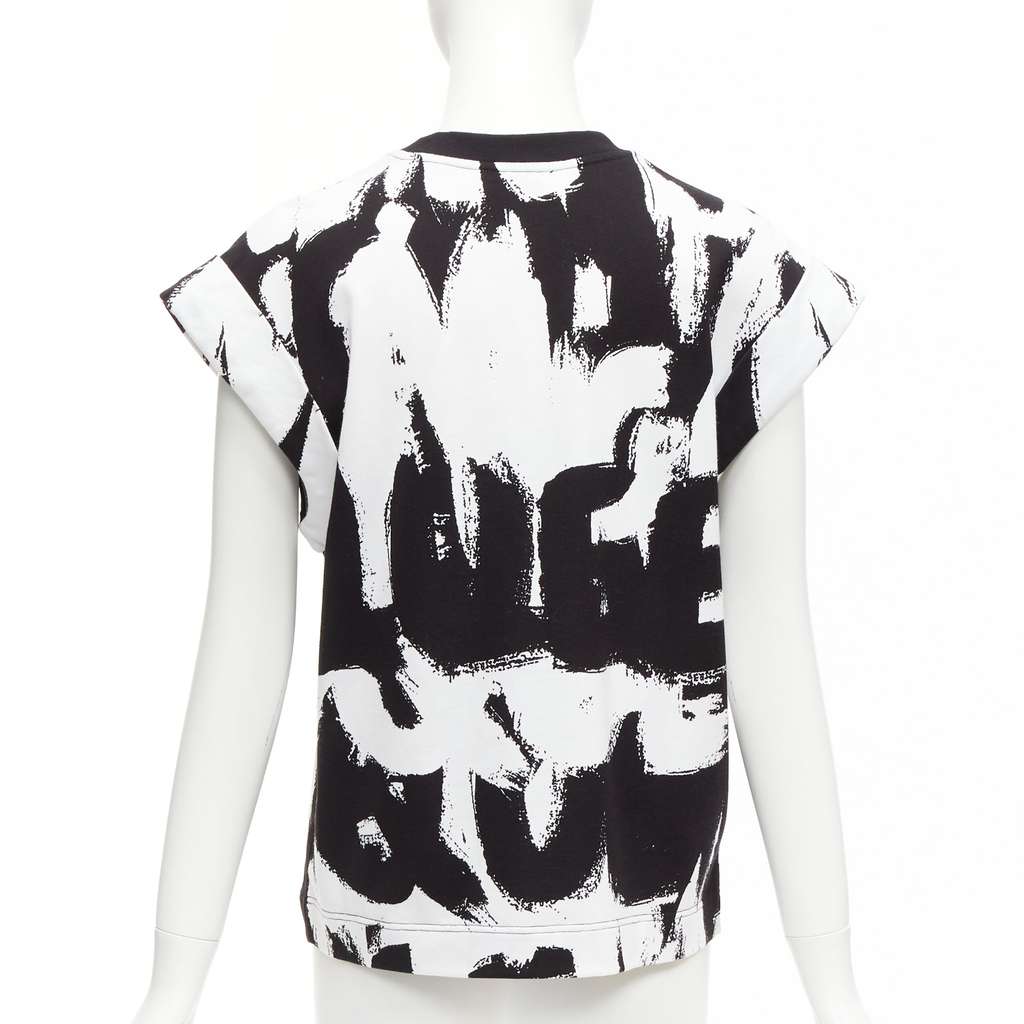 Alexander McQueen Graffiti Boxy Top Black Cotton Never worn - Box View