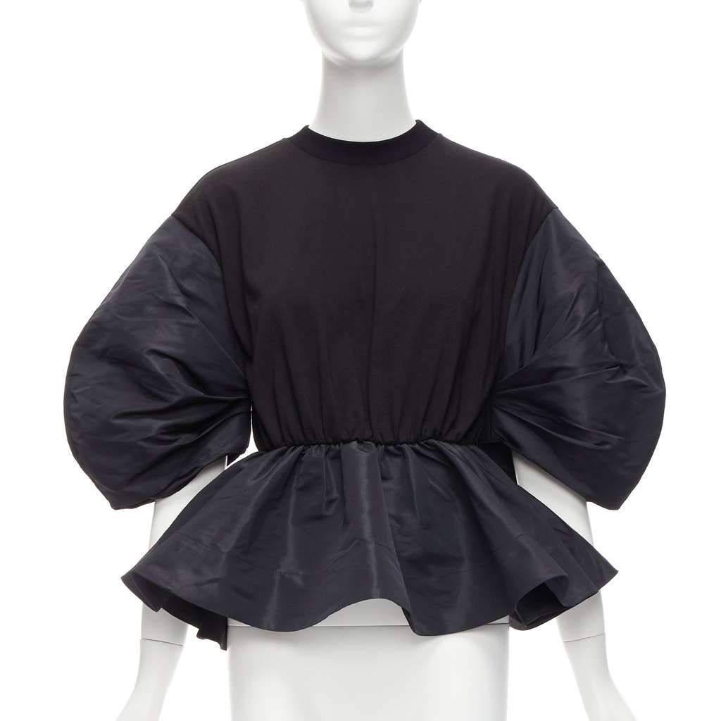 Alexander McQueen Round Puff Top Black Cotton Never worn - Front View