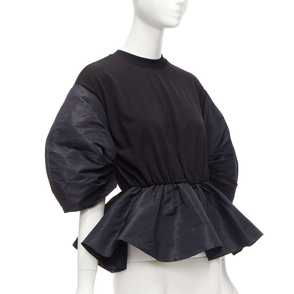 Alexander McQueen Round Puff Top Black Cotton Never worn - Inside View