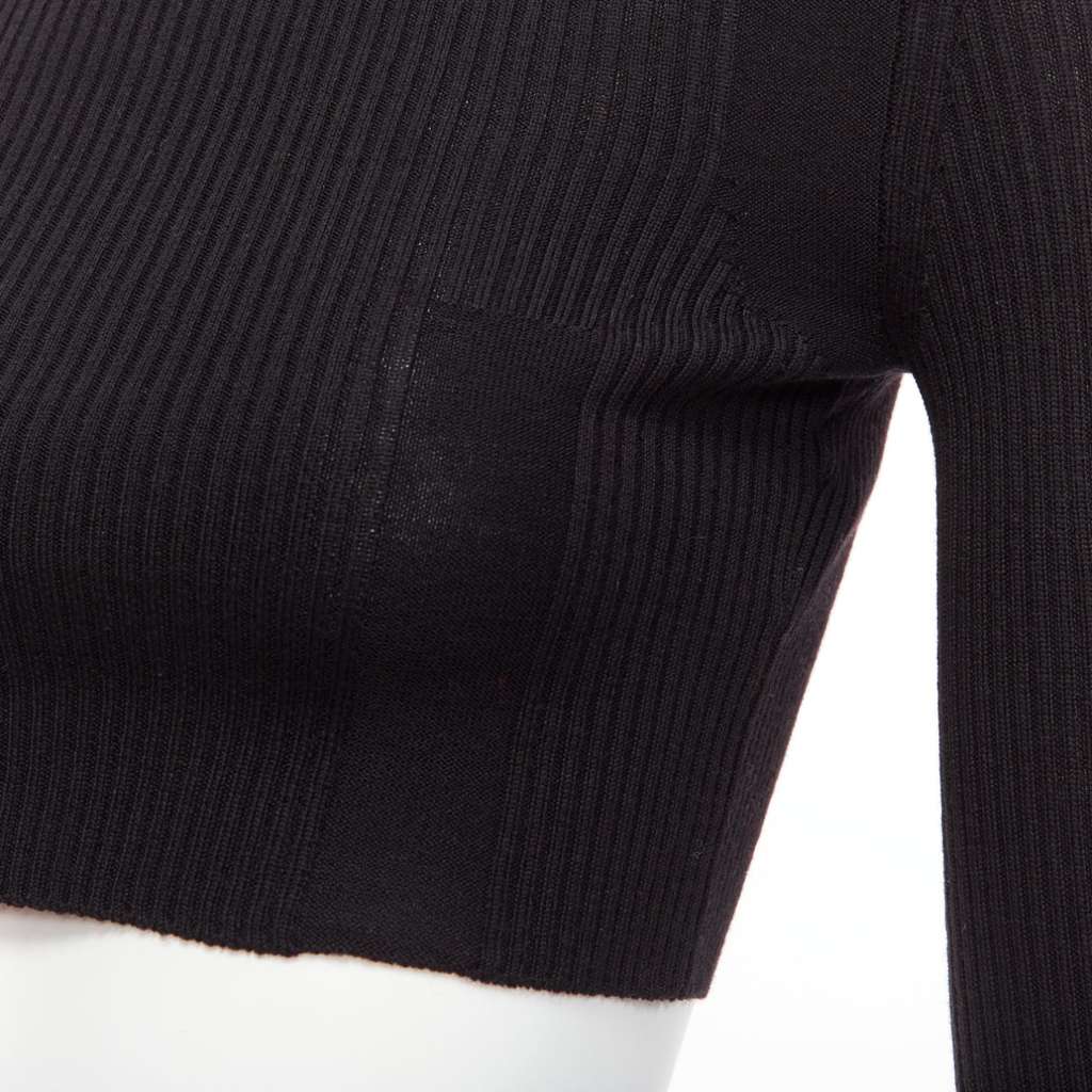 Maison Martin Margiela Ribbed Sock Crop Top Black Wool Never worn - Back View