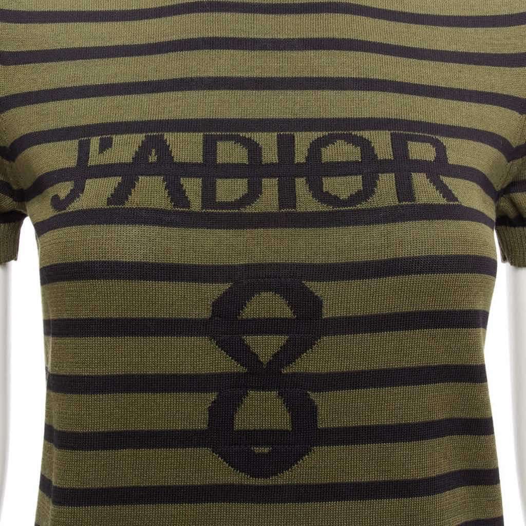 Dior Stripe Silk Top Green Silk Very good - Back View